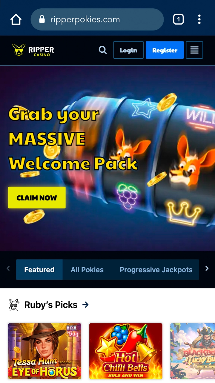 Go to the official Ripper Casino website on your smartphone.