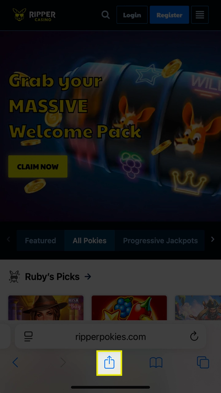 Visit the Ripper Casino website in your browser.