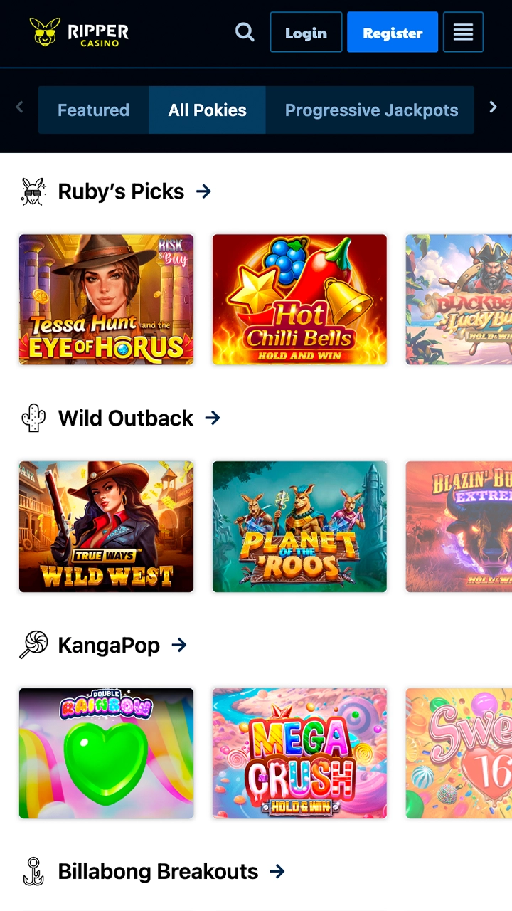 Check out the games available at Ripper Casino.
