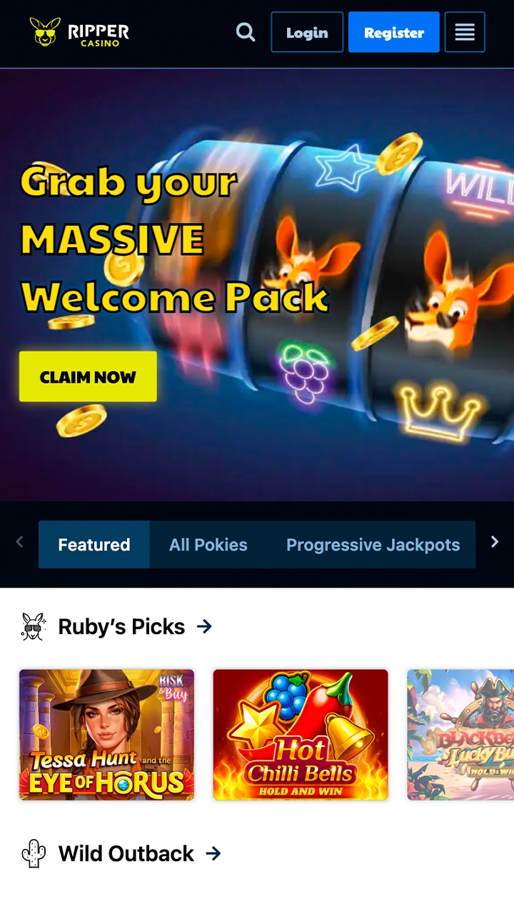 Place your bets in the convenient interface of Ripper Casino.