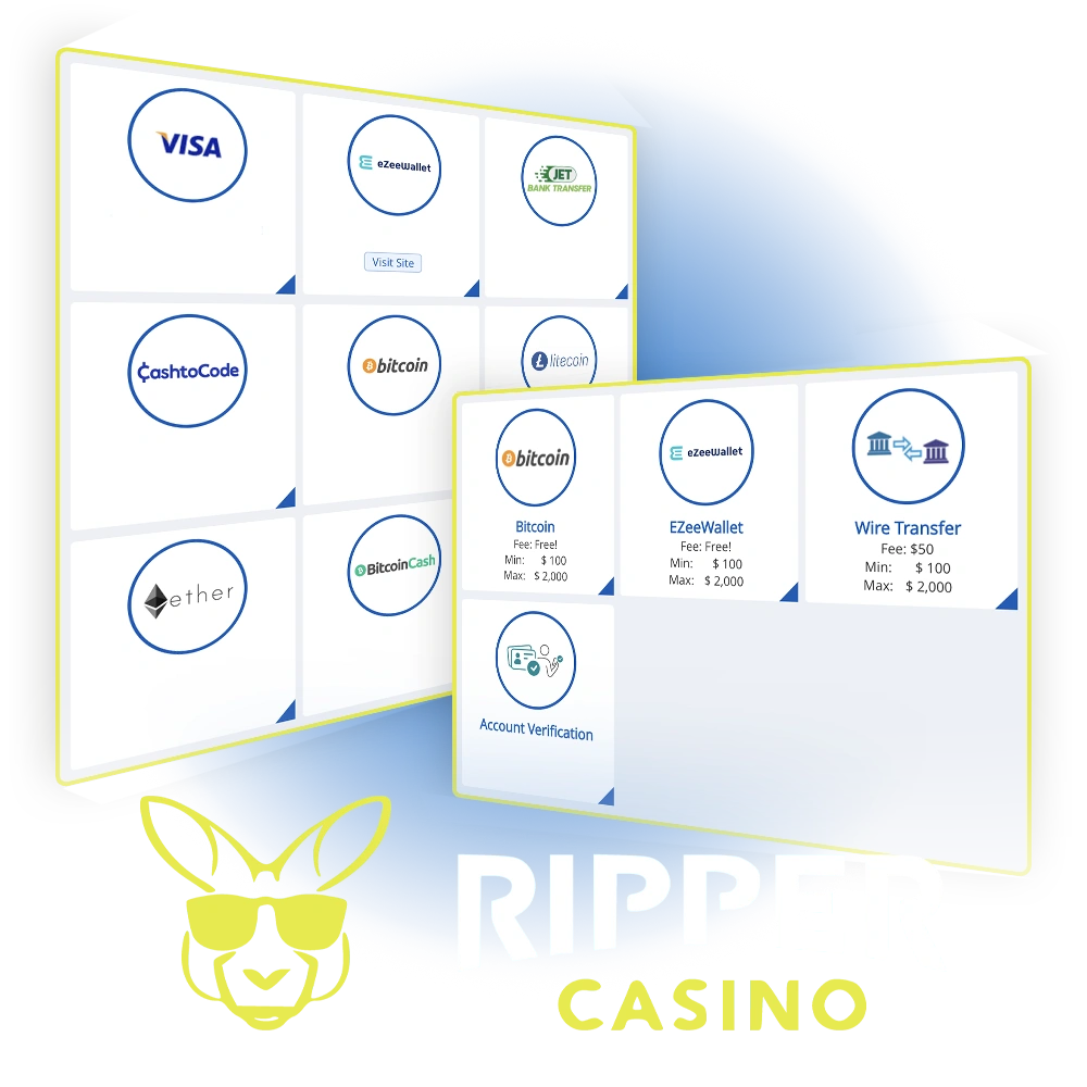 Deposit and withdraw your winnings safely at Ripper Casino.