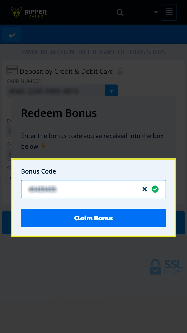 Use the promo code to get additional bonuses at Ripper Casino.