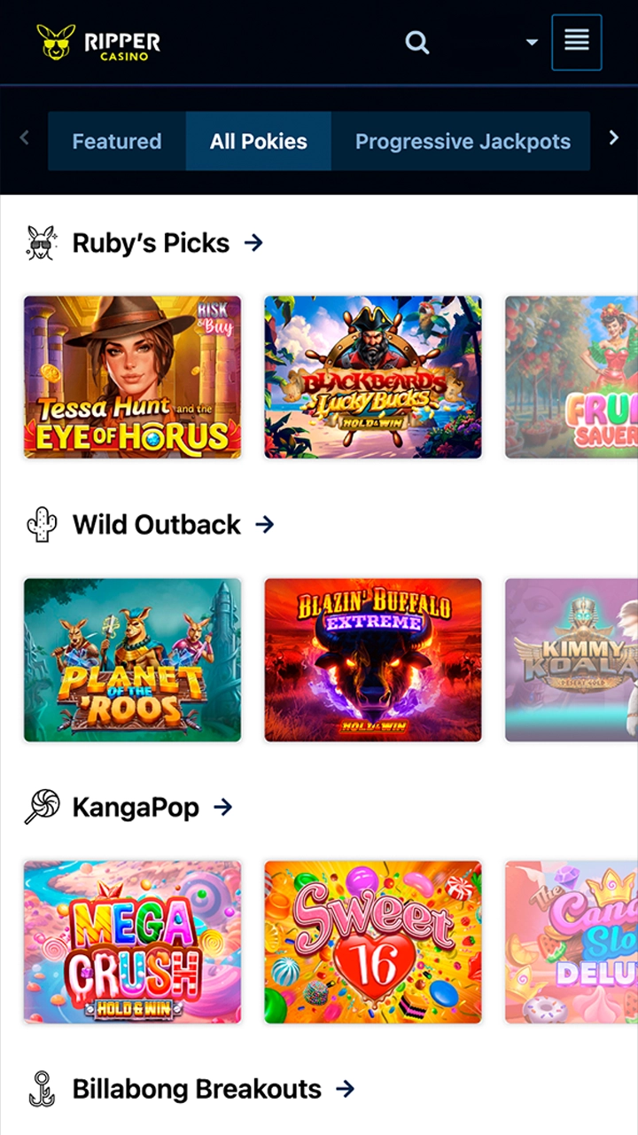 Go to the casino section and enjoy playing at Ripper Casino.