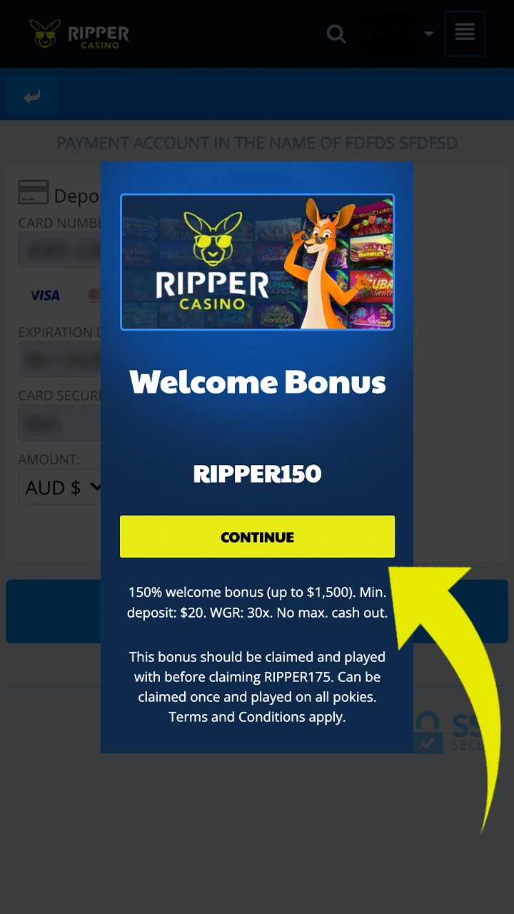 Get a bonus on your first deposit from Ripper Casino.