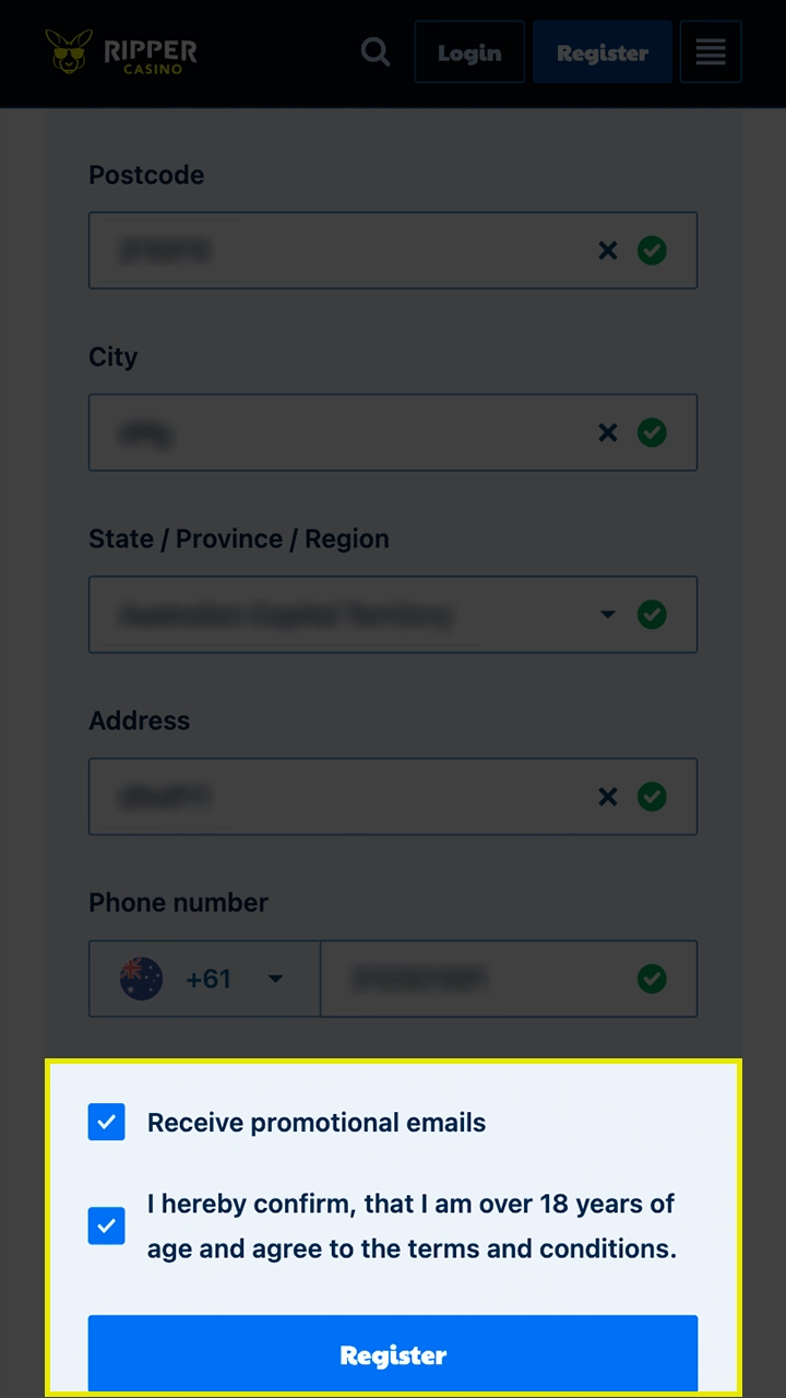 Please review and confirm the rules and royalties at Ripper Casino.