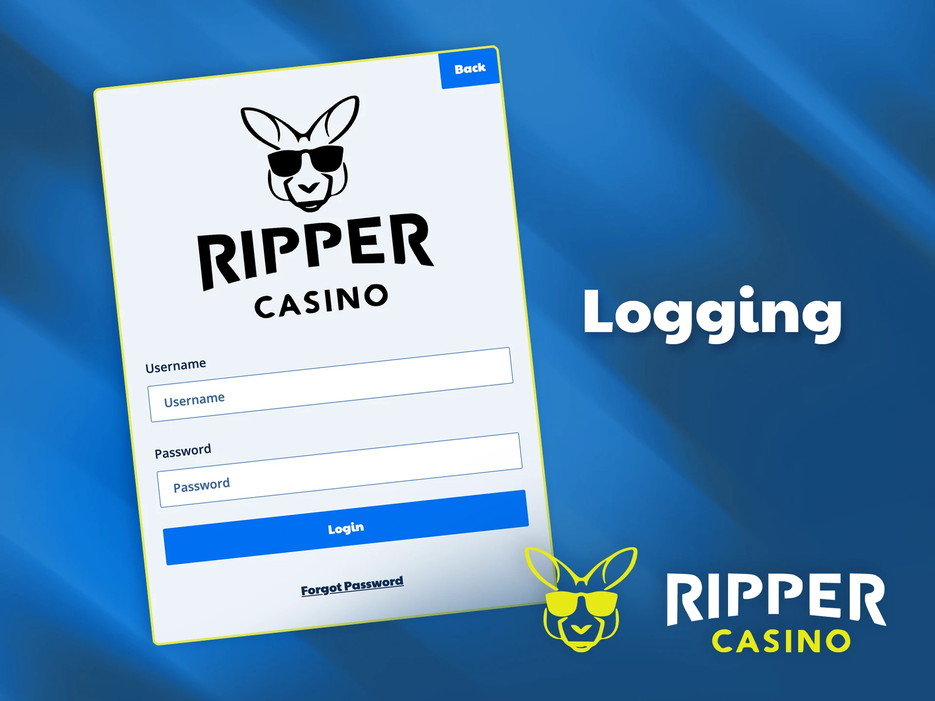Play without restrictions after logging into your account at Ripper Casino.
