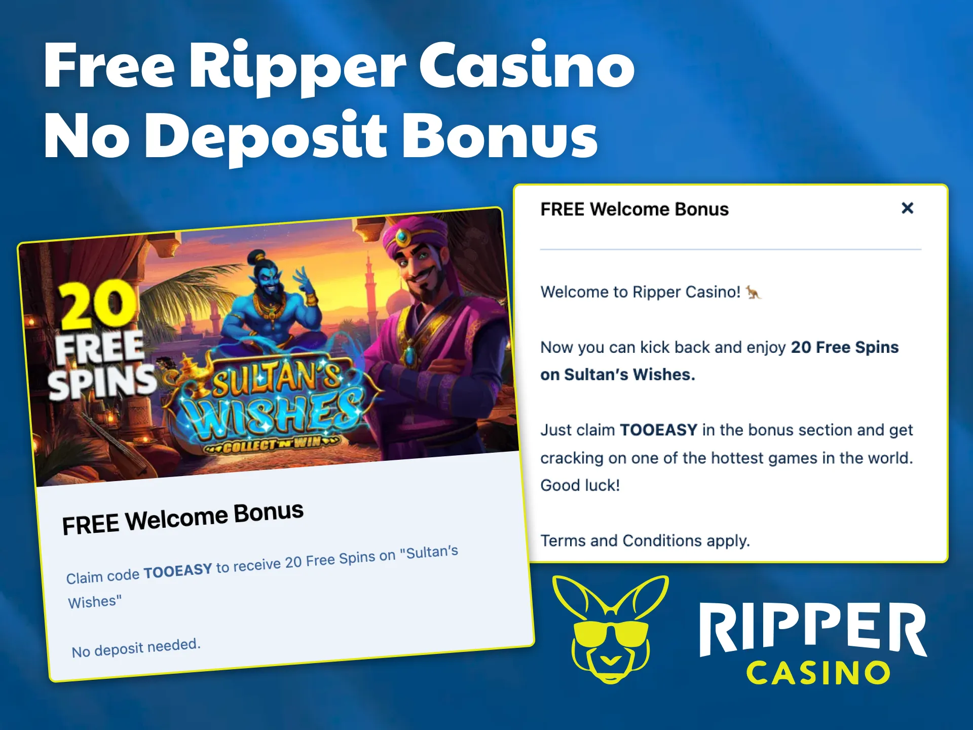 Ripper online casino offers a no deposit bonus to its players.